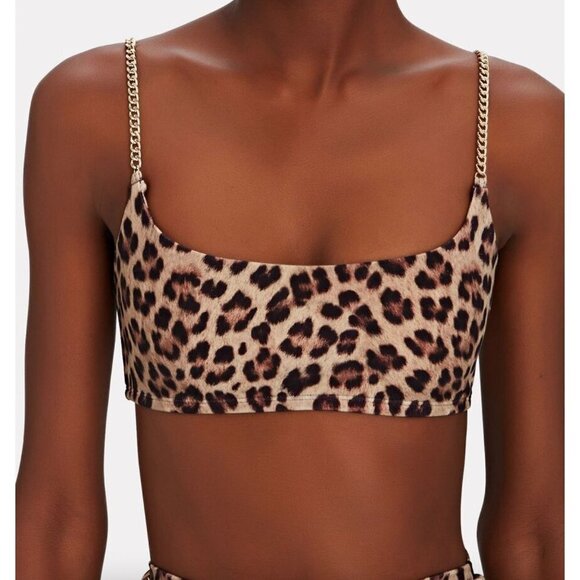 WeWoreWhat Chain Leopard Cami Bra Top - Picture 3 of 7